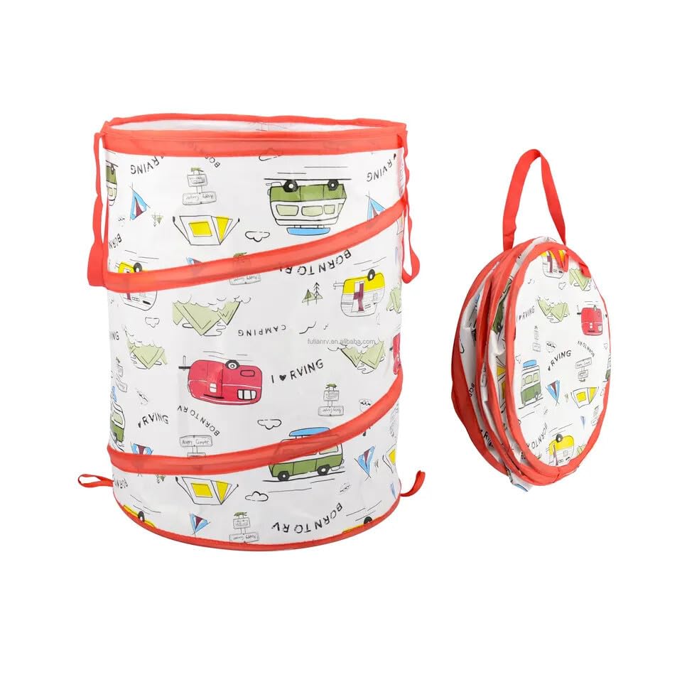 Rugged Trail Products Portable 30 Gallon Pop-Up Trash Can for Camping - Collapsible, Lightweight, Easy Setup