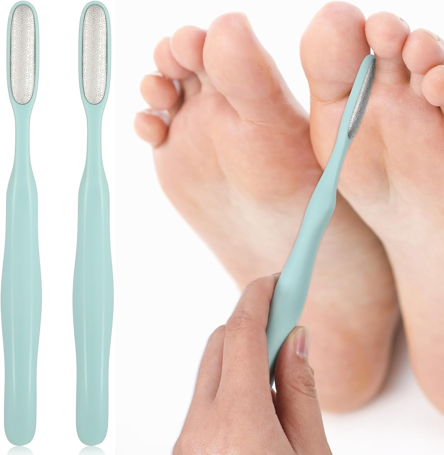 2Pcs Toe Cleaning Brush Mini Foot File Precision Callus Bunion Scrubber Callus Remover Tool Foot Rasp Feet File Brush Between Toes Cleaner for Toe Hard Skin Wet Dry in Shower