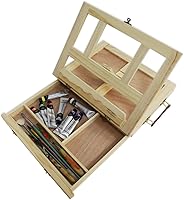 Vista 4 de Mont Marte Caballete de mesa con cajón - pino