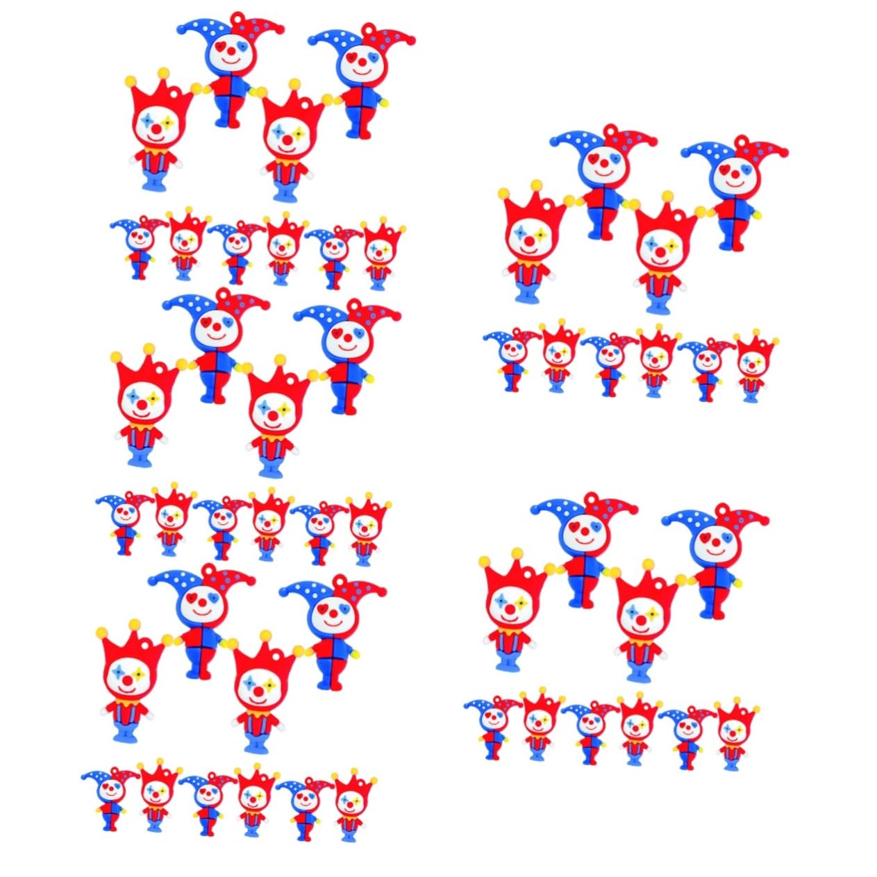 NUOBESTY 30 Stk Clown-zubehör Auto Zubehör Schlüsselbund Auto-gadgets Schlüssel Anhänger Taschenanhänger Für Neujahr Clown-ornament Clown-anhänger Modellieren Schlüsselanhänger Pvc