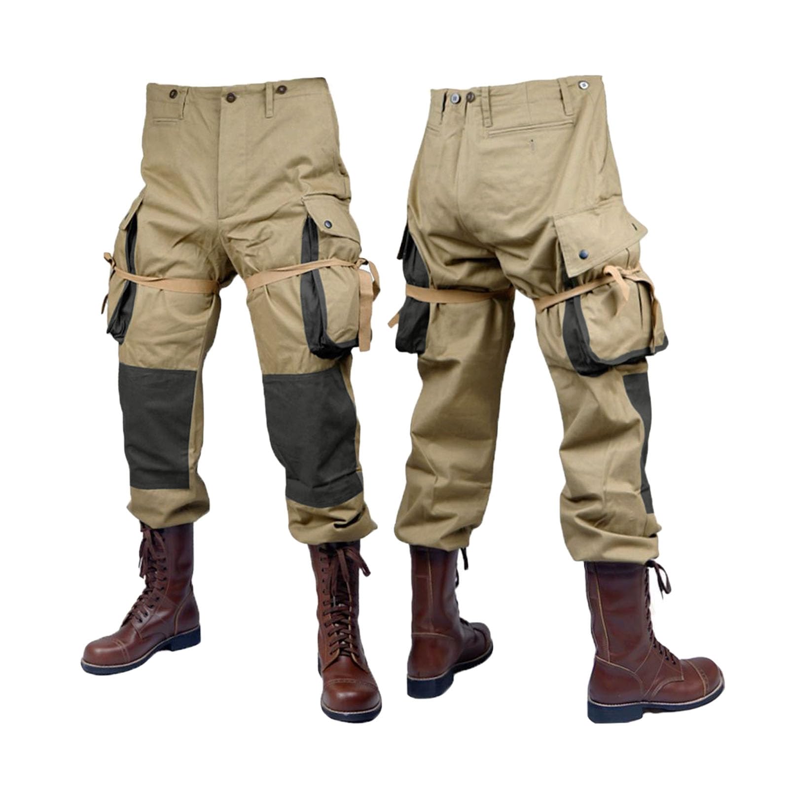 American M42 Parachute Pants 101 Airborne Outdoor Pants Replica WW2 US Army, Khaki, 36
