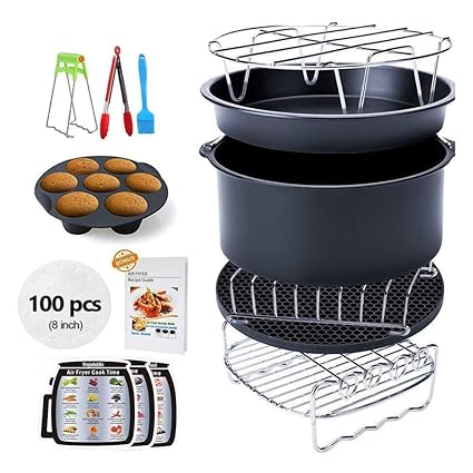 Ptsaying Air Fryer Accessories XL 12 sets, For Phillips power air fryers dash oven deep Fryer Accessories nuwave ninja Gowise Air Fryer Accessories Fit all 4.2-6.8QT, air fryer liners