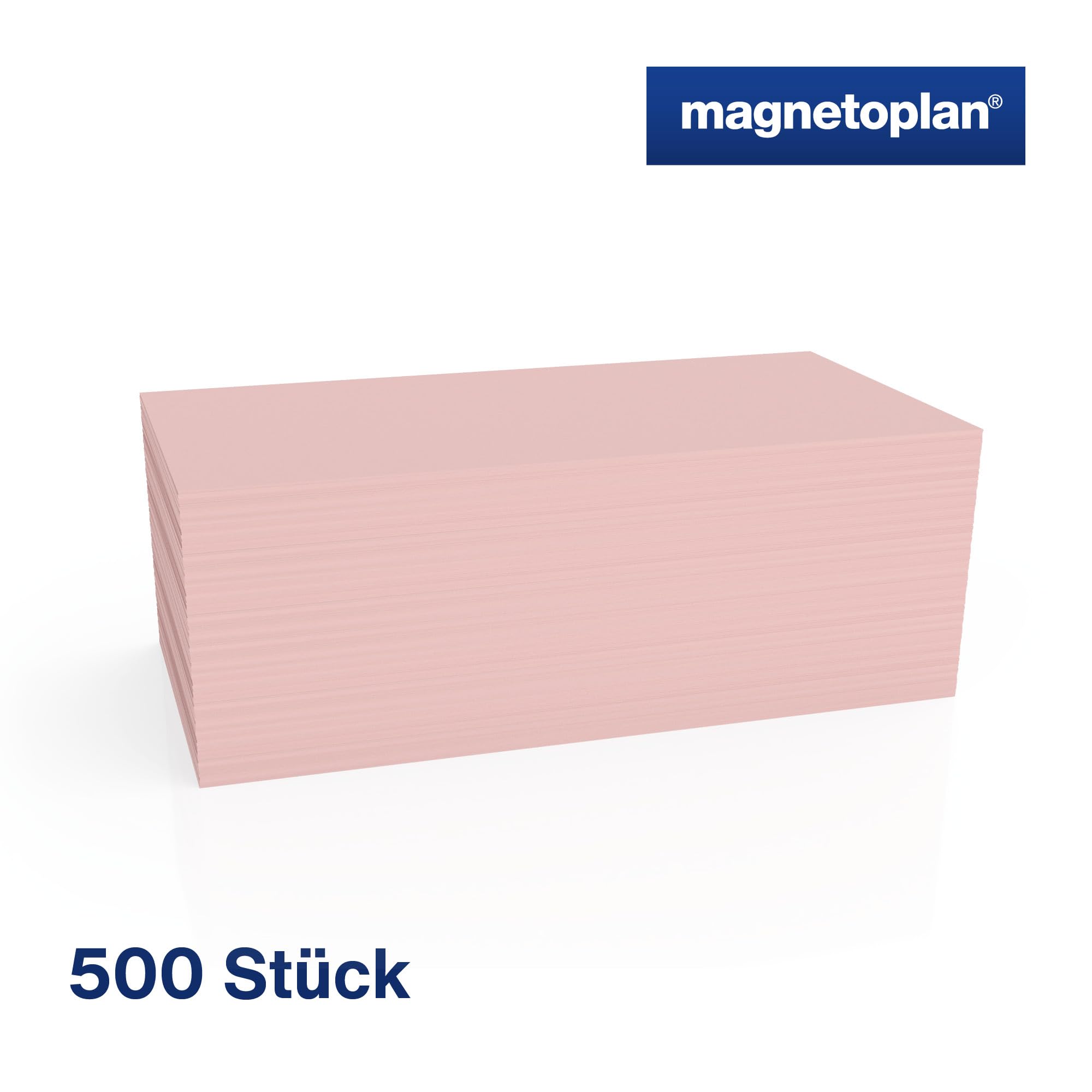magnetoplan Moderationskarten, rechteckig | BxH 200x100 mm | 500 Stück | Kommunikationskarten in rosa | Für Meetings und Präsentationen | FSC-zertifiziert