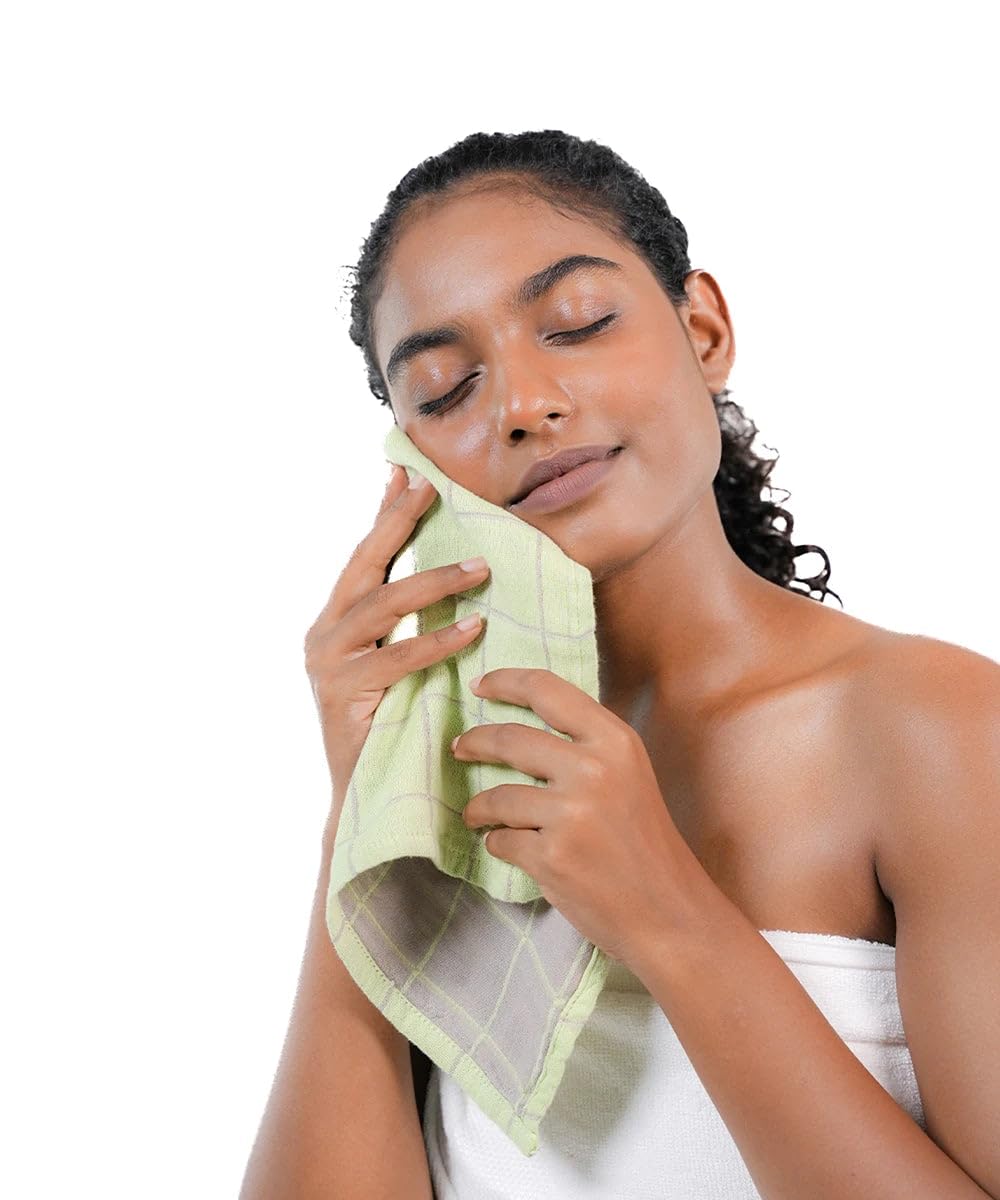 Doctor Towels World's First Banana Doublecloth Face Towel Set of 2, Best for Sensitive Skin and Helps Reduce Acne, Super Soft, Quick Dry Face Towel for Women, Men & Kids - Candy Green-image-18