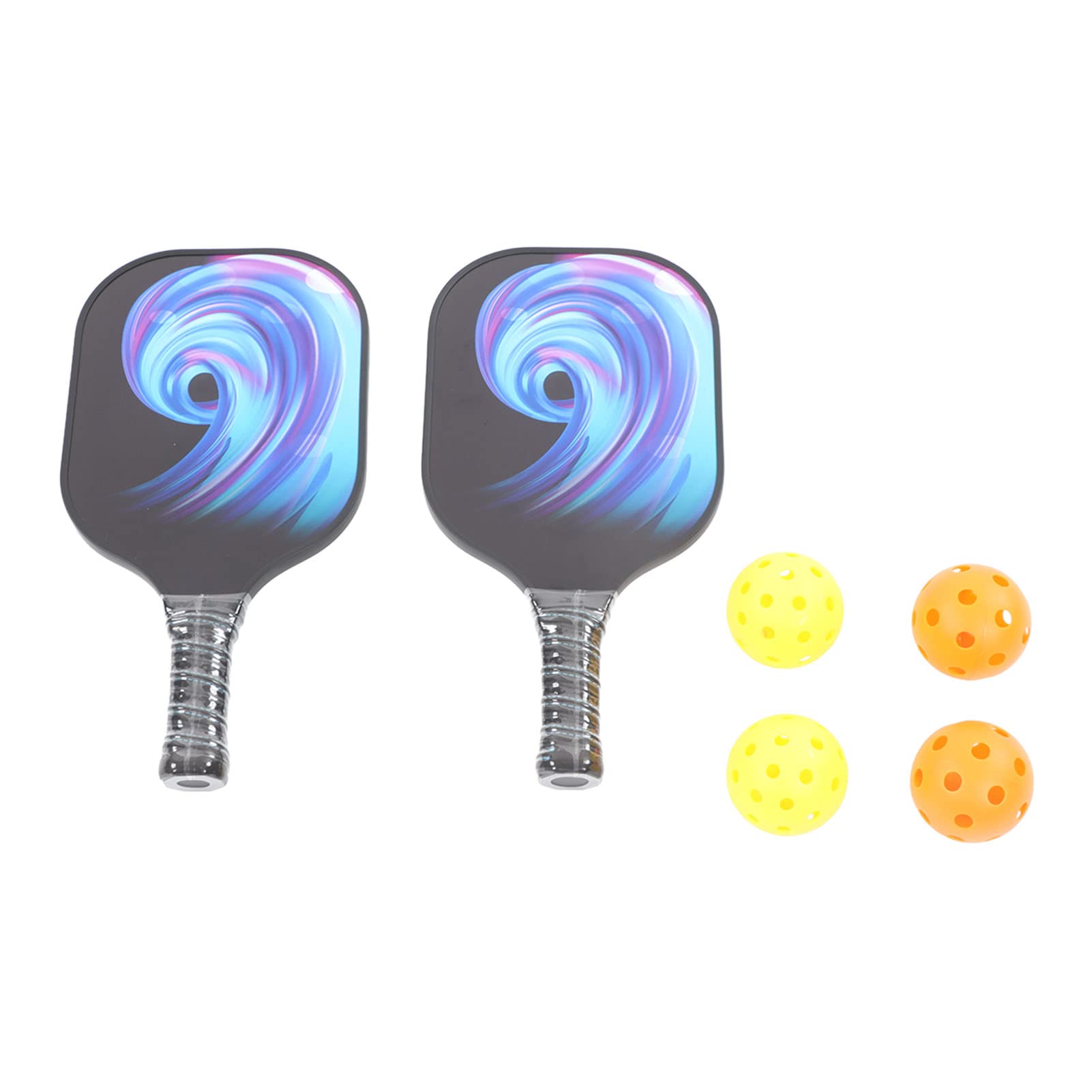 Set de Palas de Pickleball, Set de Raquetas de Pickleball con 2 Raquetas y 4 Pelotas, Palas Ligeras de Fibra de Vidrio con empuñadura ergonómica para competición y Entrenamiento en