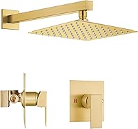 Vista 16 de Airuida Juego de grifo de ducha con válvula de rosca hembra, cabezal de ducha y mango de lluvia, kit de ajuste de válvula de función única, pulido