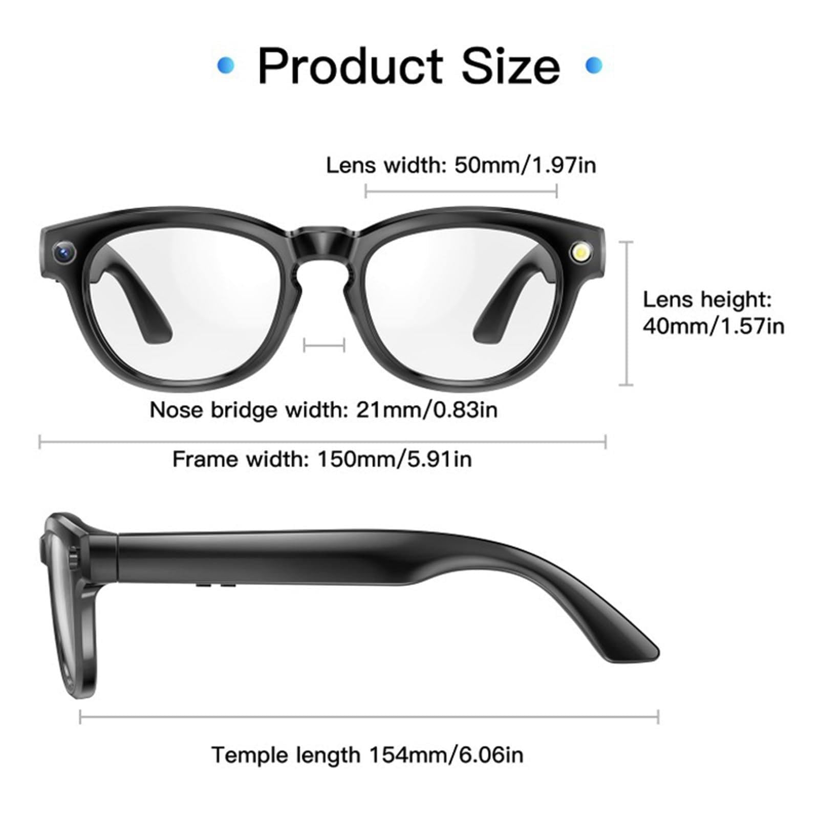 Gafas Inteligentes Con Ia-Lente Fotocromática, Cámara HD 200W Y Altavoces, Fotos Y Vídeos Con Ia, Llamadas De Música, Asistente Voz Y Aplicación Sincronización, Para Viajes