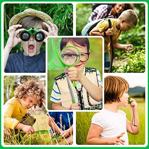 INNOCHEER Kids Explorer Kit & Bug Catcher Kit & Safari Costume Kit, Outdoor Exploration Set with Hat, Vest, Butterfly Net and Bugs Book for Boys Girls 3-12 Years Old (Camouflage Green) 7 61bCy1OG1SL. AC