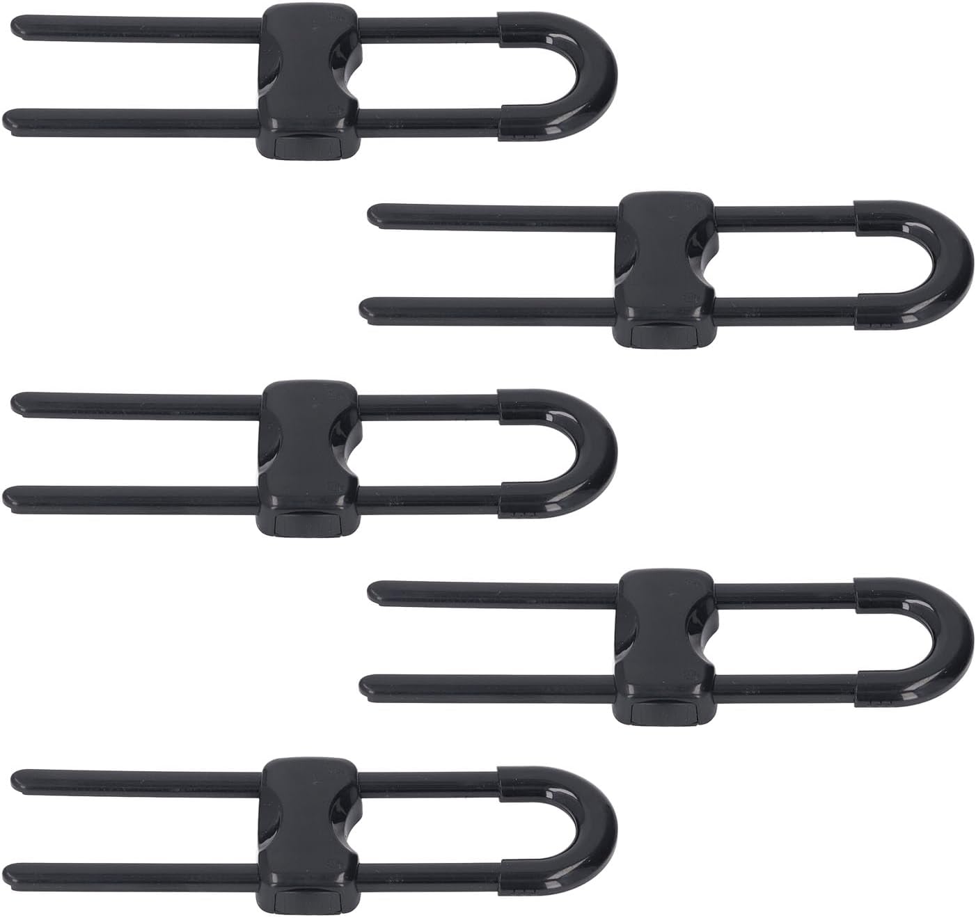 Cabinet Handle Locks, 5Pcs U Shaped Cabinet Child Safety Locks, Baby Proof Sliding Cabinet for Kitchen, Bathroom, Drawers and, Cabinet Locks (Black)