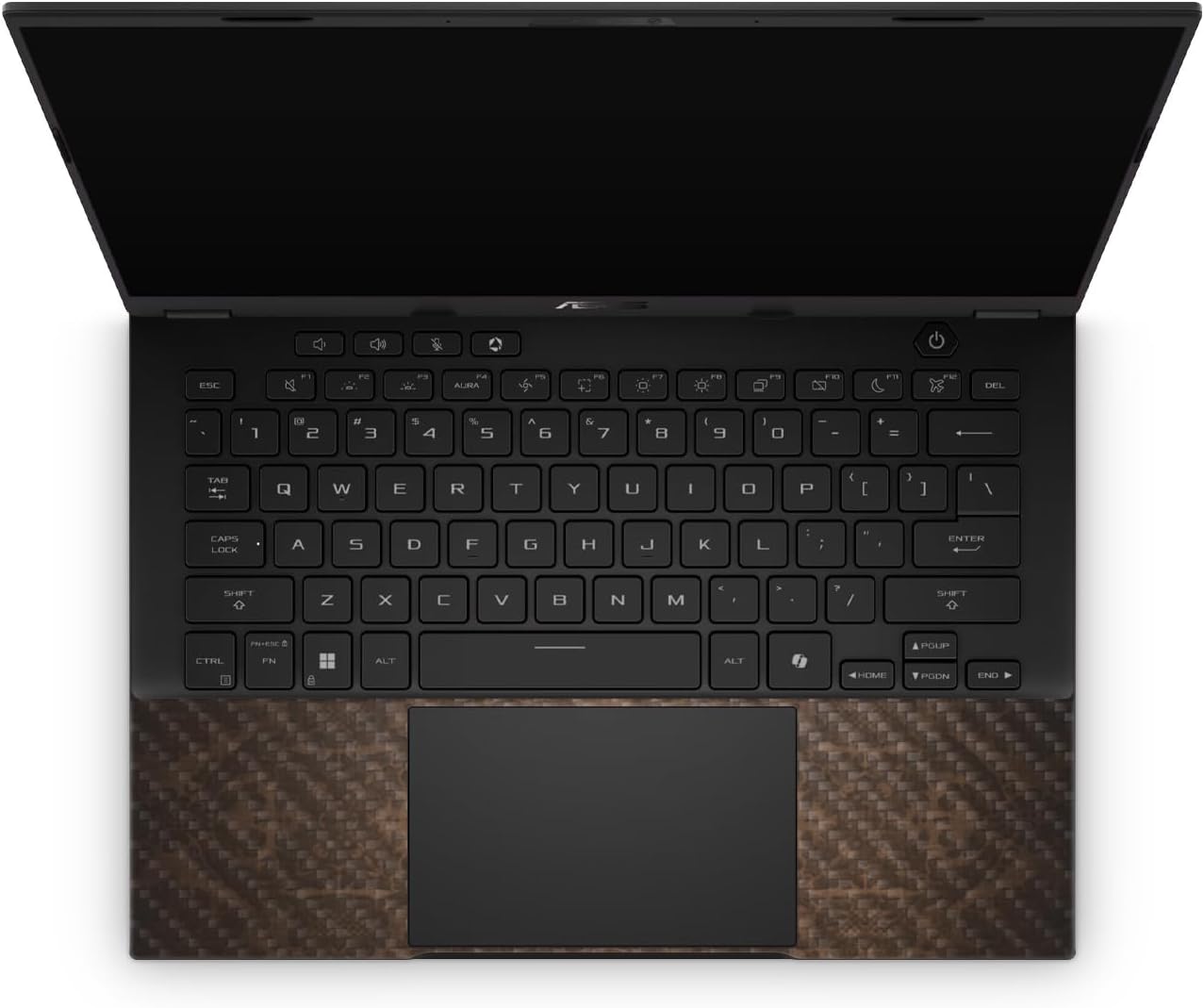 Carbon Fiber Laptop Skin Compatible with Asus TUF Gaming A14 (2026) - Brown Linen - Premium 3M Vinyl Protective Wrap Decal Cover - Easy to Apply | Crafted in the USA by MightySkins