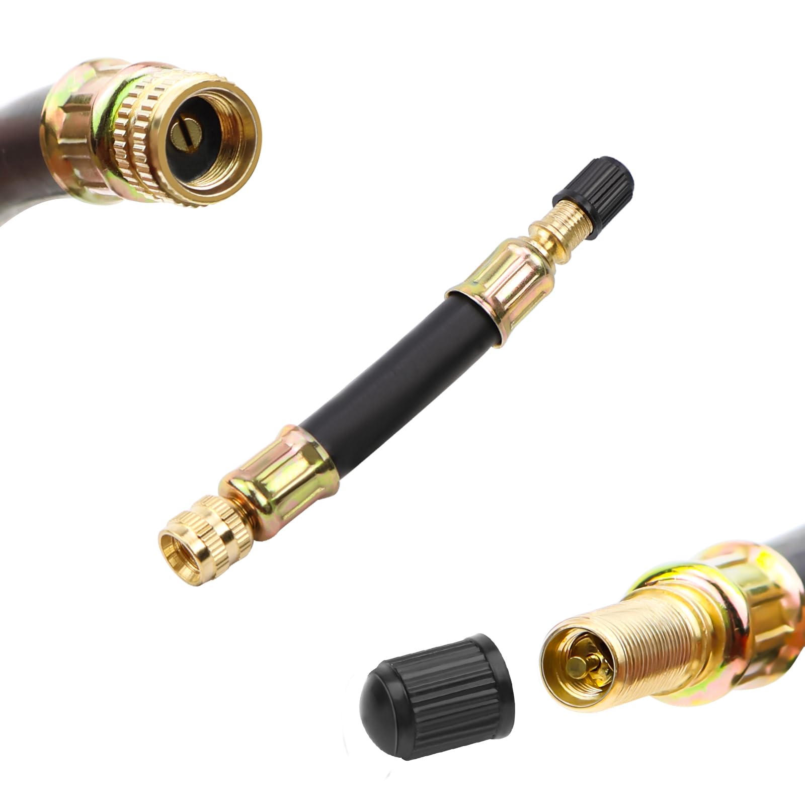 UGBO Przedłużacz zaworu elastyczny gumowy trzonek przedłużacz 100 mm adapter do motocykla samochodowego
