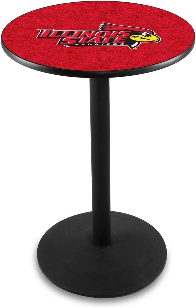 HBS L214-36" Black Wrinkle Illinois State Pub Table by Holland Bar Stool Co.