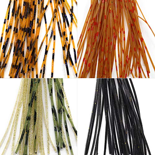 YZD Silicone Skirts Rubber Skirts Threads 10 Colors for Fly Tying Material Make Rubber Jig Skirts Spinnerbati Lures Spoon Blade Squid Skirt Replacement Thread (A Set)