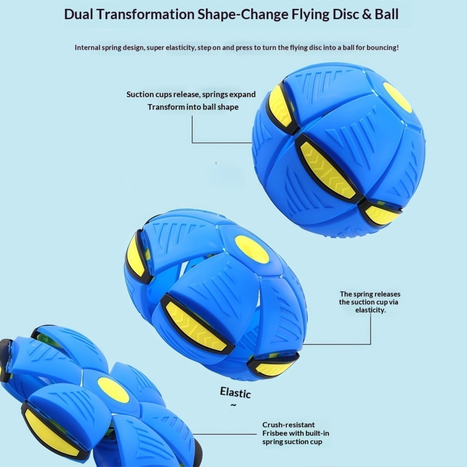 2026 Nueva Pelota Hinchable para niños, platillo Volador mágico, Pelota de Saltar, interacción Entre Padres e Hijos, Juguete Luminoso para reacción física educativa, con 6 Luces