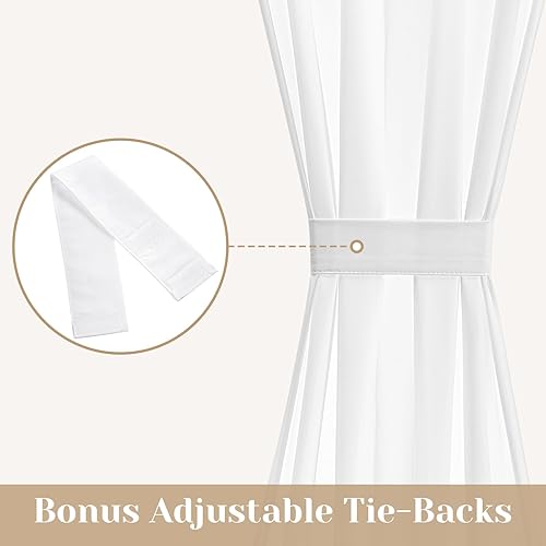 Miniatura 4 de HOMEIDEAS Cortinas laterales no transparentes para puerta delantera, cortinas semitransparentes de privacidad para ventana de puerta, con bolsillo