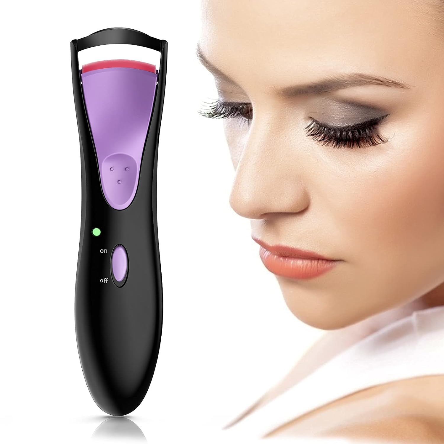 Heated Eyelash Curler, Electric Lash Curler with Silicone Pads for Long Lasting, Fast Heating : Beauty & Personal Care