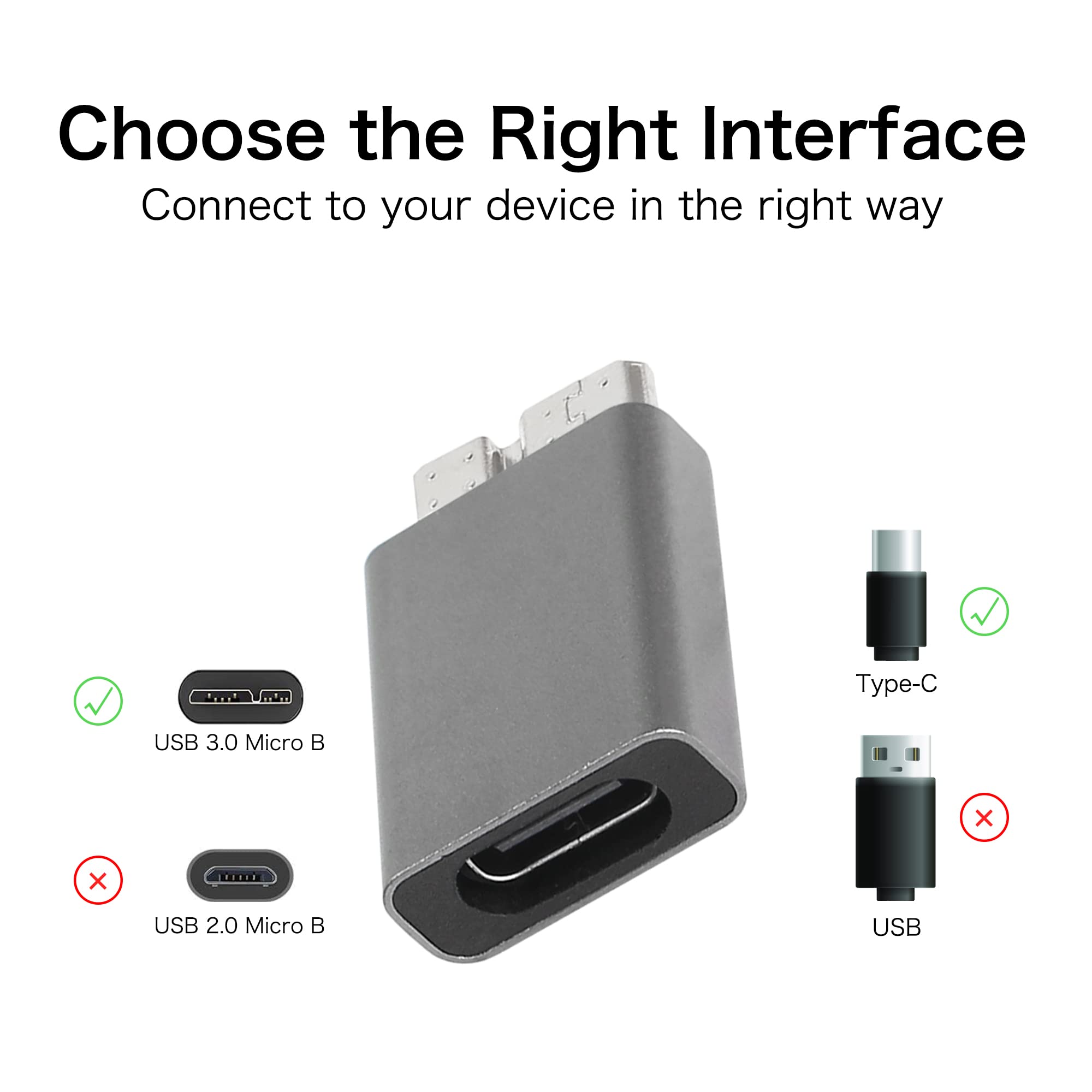 Adapter USB C a Micro B 3.0 - Carica e Connettiti Subito - Dettaglio