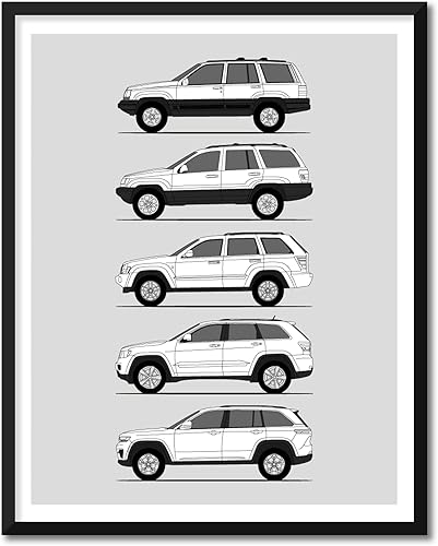 Miniatura 11 de Handmade Poster compatible with Jeep Wrangler Generations (Yj, Tj, Jk, Jl) Print Wall Art Handmade the Wrangler Generations (8x10" Print (Unframed)