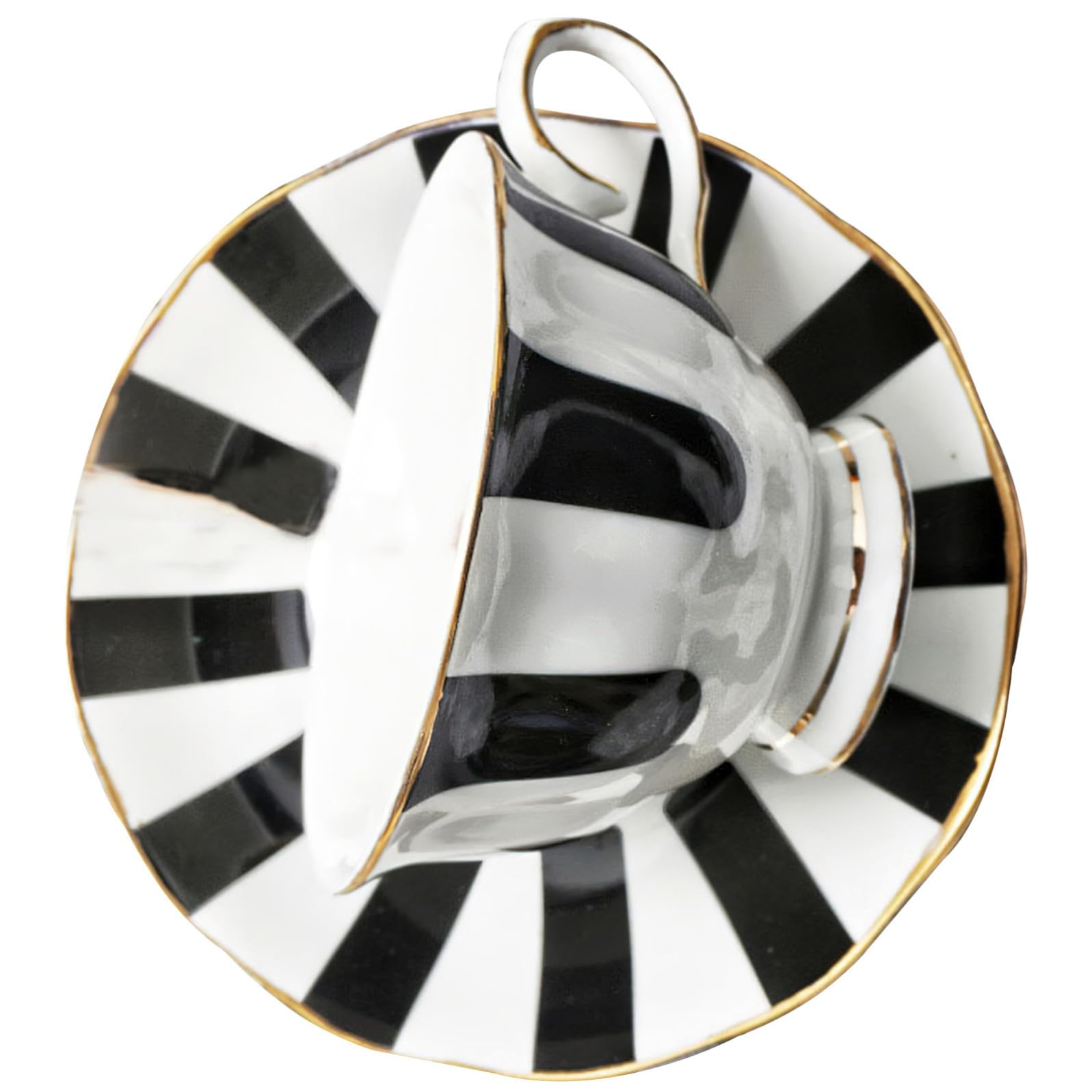 Beaupretty Set Tazze da Caffè in Ceramica Stile Europeo Motivo a Pois, Grande Capacità e Superficie Liscia, per Latte e Cappuccino