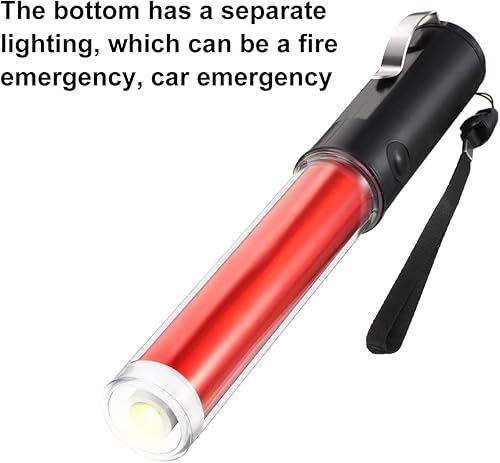 Miniatura 6 de Weewooday 2 piezas de 11 pulgadas LED de señal varita de tráfico linterna de tráfico intermitente de luz LED de control de luz de bastón linterna de