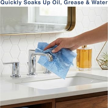 Requisite Needs Blue Centrefeed Paper Tissue Rolls, Pack of 12 Rolls, Embossed Multipurpose 2-Ply Laminated Kitchen Towel for Home & Commercial Cleaning