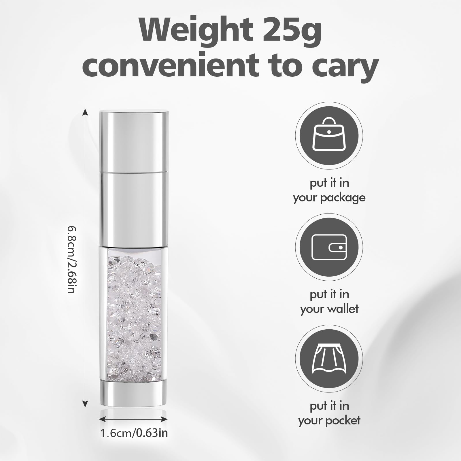 USB 2.0 Flash Drive,Loving Crystal USB Memory Stick,Jewelry Thumb Drive for Photos, Music, Files Storage (White, 16, GB) — view 5