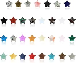 Lot de 20 baguettes en cristal de guérison, lot de pierres et de cristaux et de pierres précieuses, cristaux de guérison en forme d'étoile, pierres chakras objets pierres naturelles pour méditation