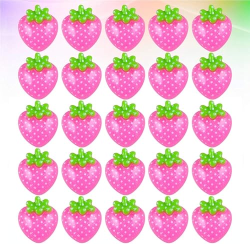 Miniatura 3 de Accesorios de decoración de resina, 25 piezas de parches de resina para bricolaje, accesorios de fresa, parches de frutas simulados DIY 3D,