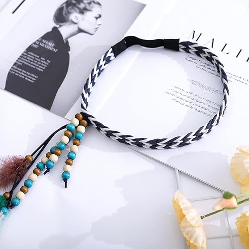 Miniatura 4 de lureme Diadema de plumas indias accesorios-hechos a mano plumas pelo lazos traje cabeza vestido tribal pluma headpiece hb000012-3