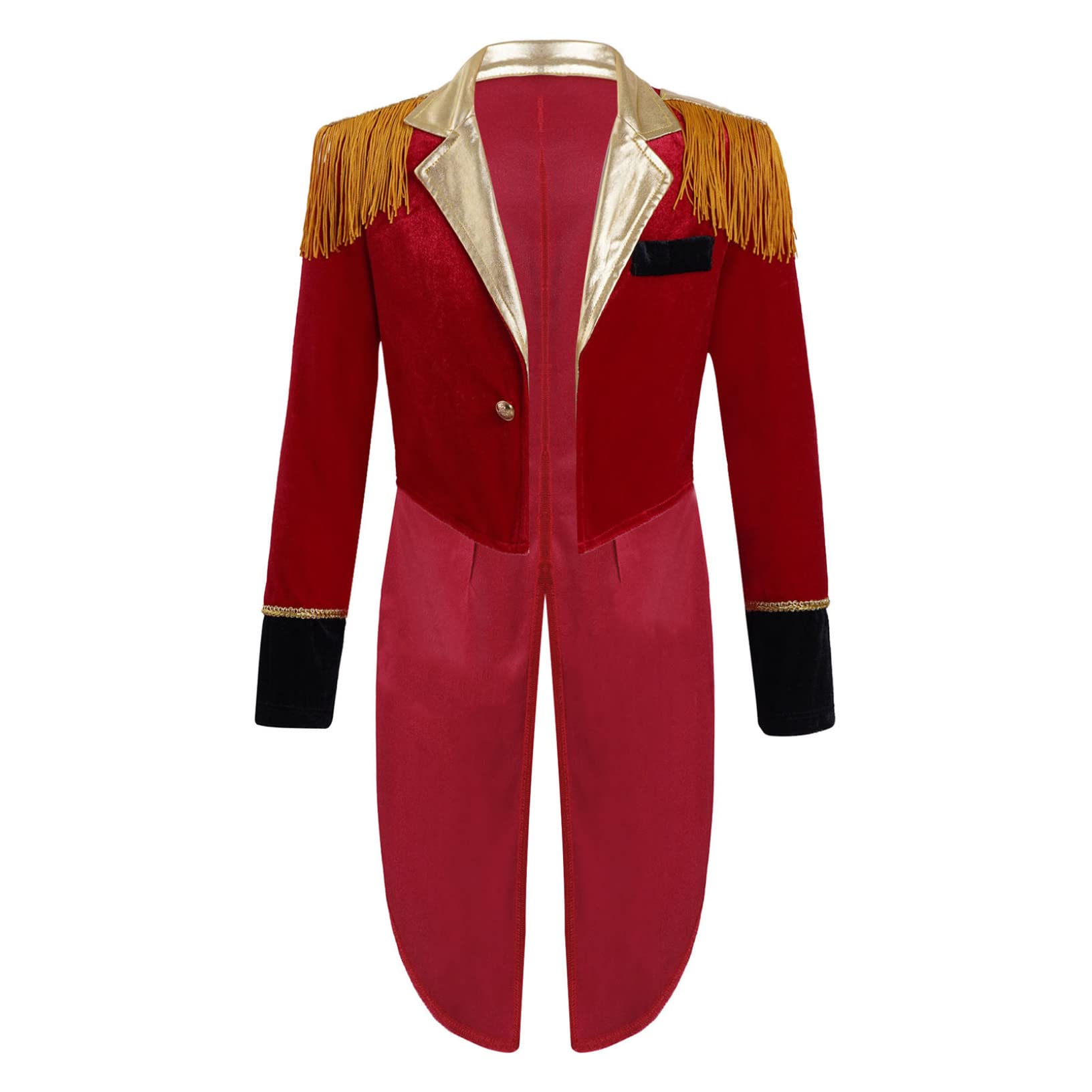CHICTRY Enfant Manteau Veste Queue-de-Pie Steampunk Gothique Blouson Aristocrate Monsieur Loyal Déguisement Médiéval Costume Fête Party Carnaval Halloween Vert Foncé 7-8 ans