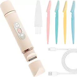 Barbeador elétrico feminino com IPX7 à prova d'água confortável barbeador elétrico sem fio aparador de biquíni de cabeça dupla para uso molhado e seco (rosa, 1 peça)