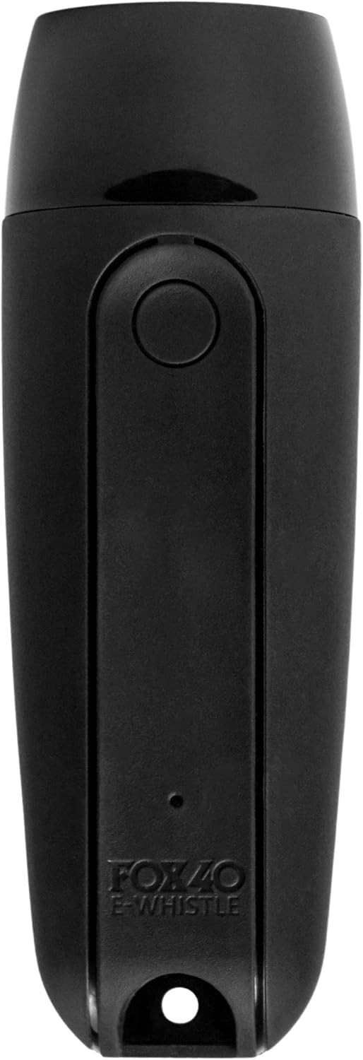 Fox 40 Rechargeable Electronic Whistle + Lanyard, Black