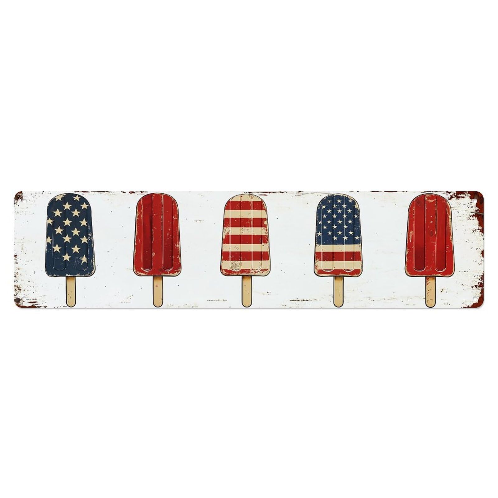 American Flag Popsicle Pattern S Metal Tin Sign Plaque