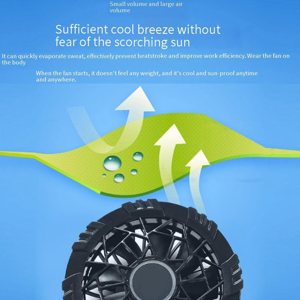Giacca ventilata, Giacca di Raffreddamento 2 ventole 3 velocità Multicolore dalla S alla 4XL Batteria Non Inclusa(Men Blue,3XL)