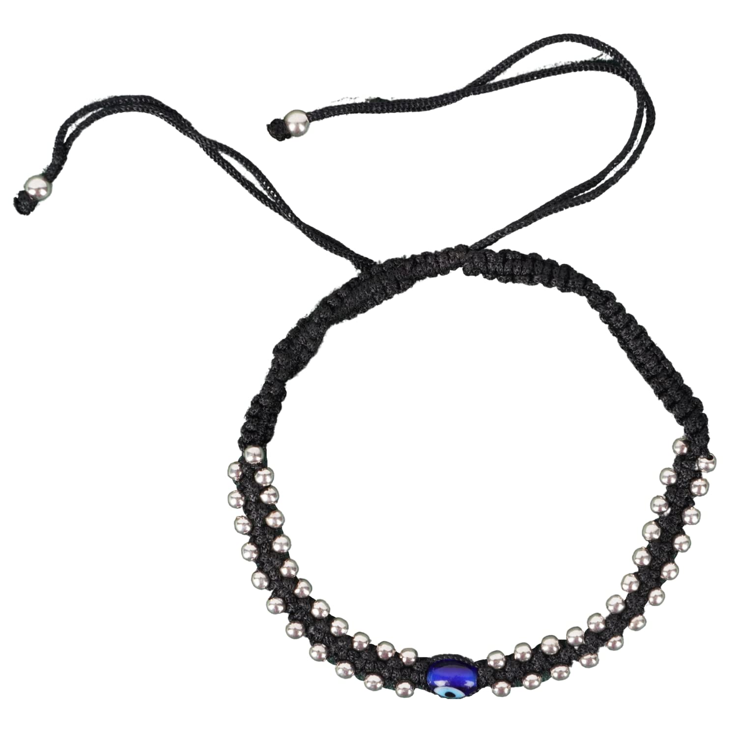 DHRUVS COLLECTION Exclusive Designed Single Piece Of 925 Sterling Silver Designer Adjustable Evil Eye Black Thread Nazariya Anklet With With 48 Silver Balls For Girls And Women - 4.5 Grams (B09W33VLH8) Amazon Price History, Amazon Price Tracker