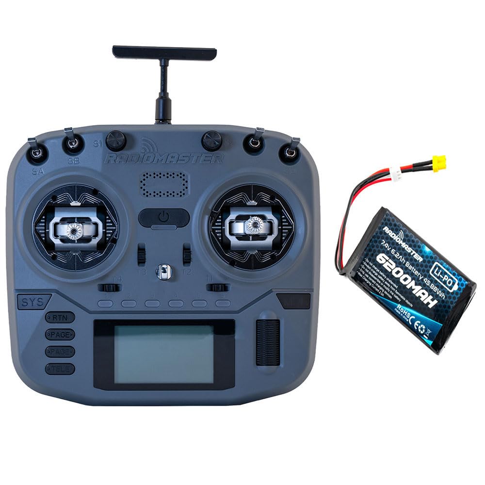 Radiomaster Boxer Crush Radio Controller Transmitter EdgeTX Operating System and ExpressLRS RF System Pre-Installed (ELRS M2 with 6200-Iron Grey)