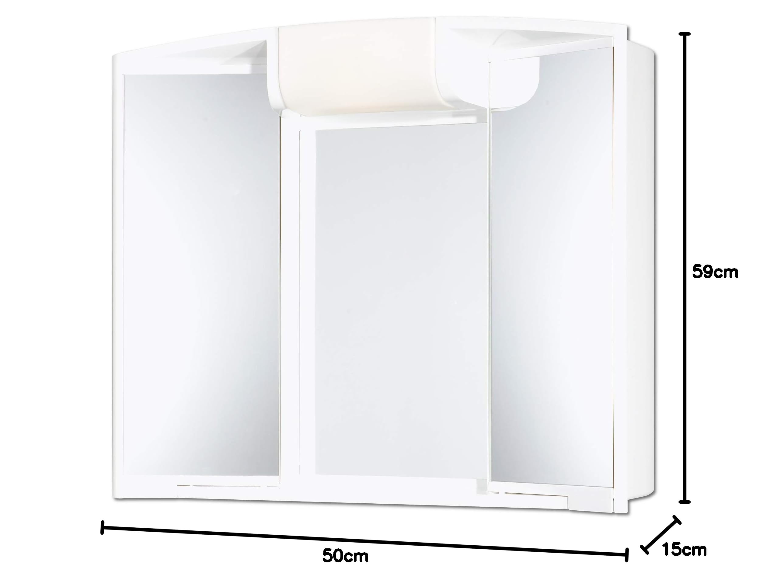 JOKEY Armario con espejo Angy - Ancho 59 cm - blanco – con la iluminacion - blanco – Espejo de baño