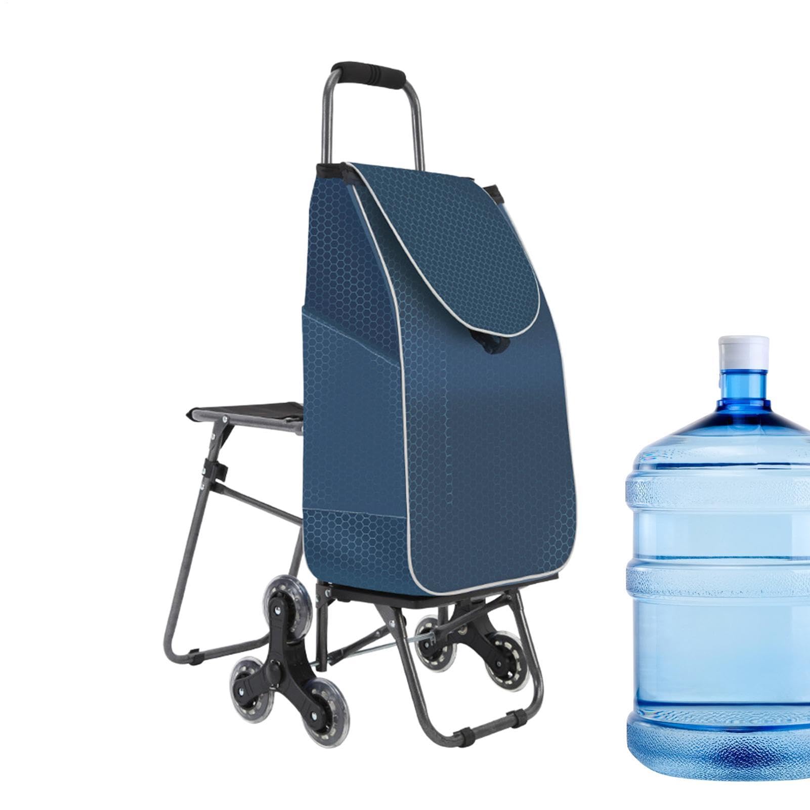 Carrito de Compra con Ruedas Bolsa Portátil para Carro Trepador con 3 | Carros Para Alimentos Ancianos Subir Escaleras Supermercado Mercado Lavandería Hogar Coche Autobús