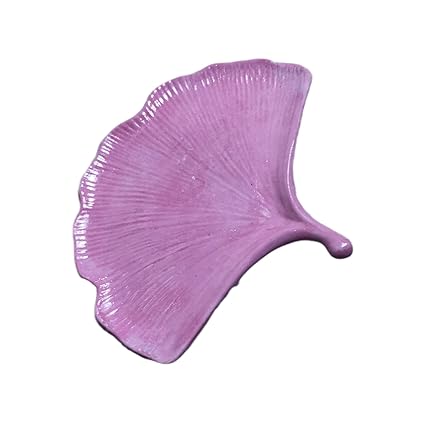 Diviner Saga Gingko Leaf Trinket Jewelry Storage Tray/Modern Decorative Tray/ Table Decor/ Minimalistic Decor | Home Styling | Home Decor | Homeware Dish | Trinket | Tray | Leaf Design ( Rose Pink)