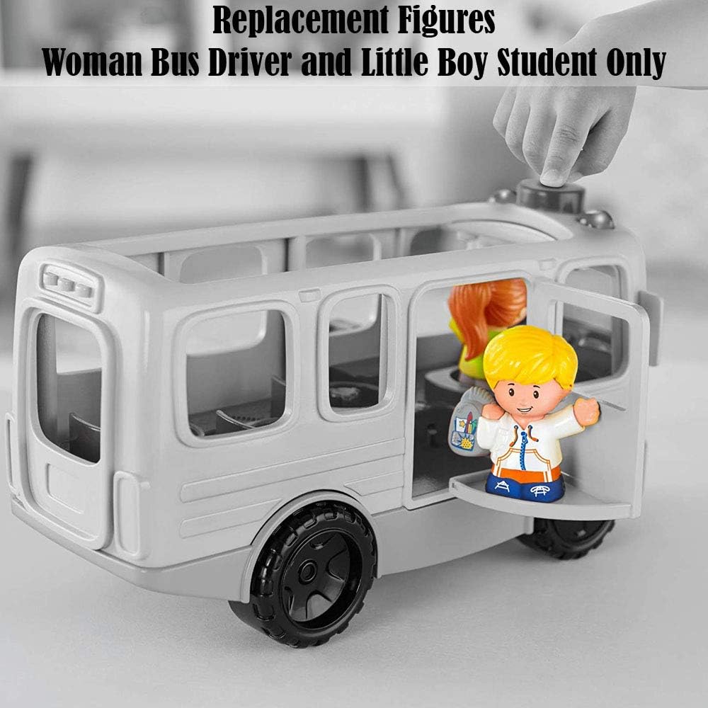 Fisher-Price Replacement Parts for Little People School Bus Little People Sit with Me School Bus Playset DJB52 ~ Includes 2 Replacement Figures ~ Woman Bus Driver and Little Boy Student