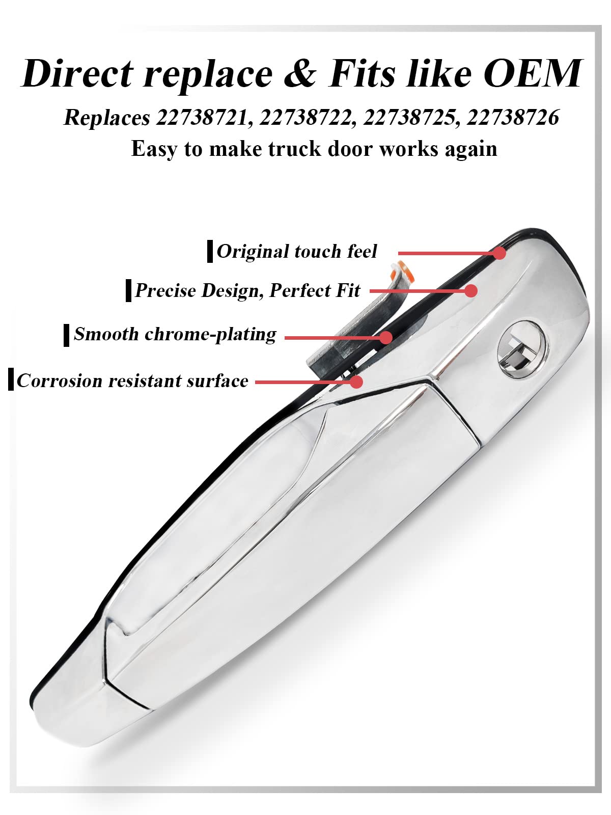 Sell Exterior Outer Outside Door Handle - Chrome, Left = Right In South - Foto 4