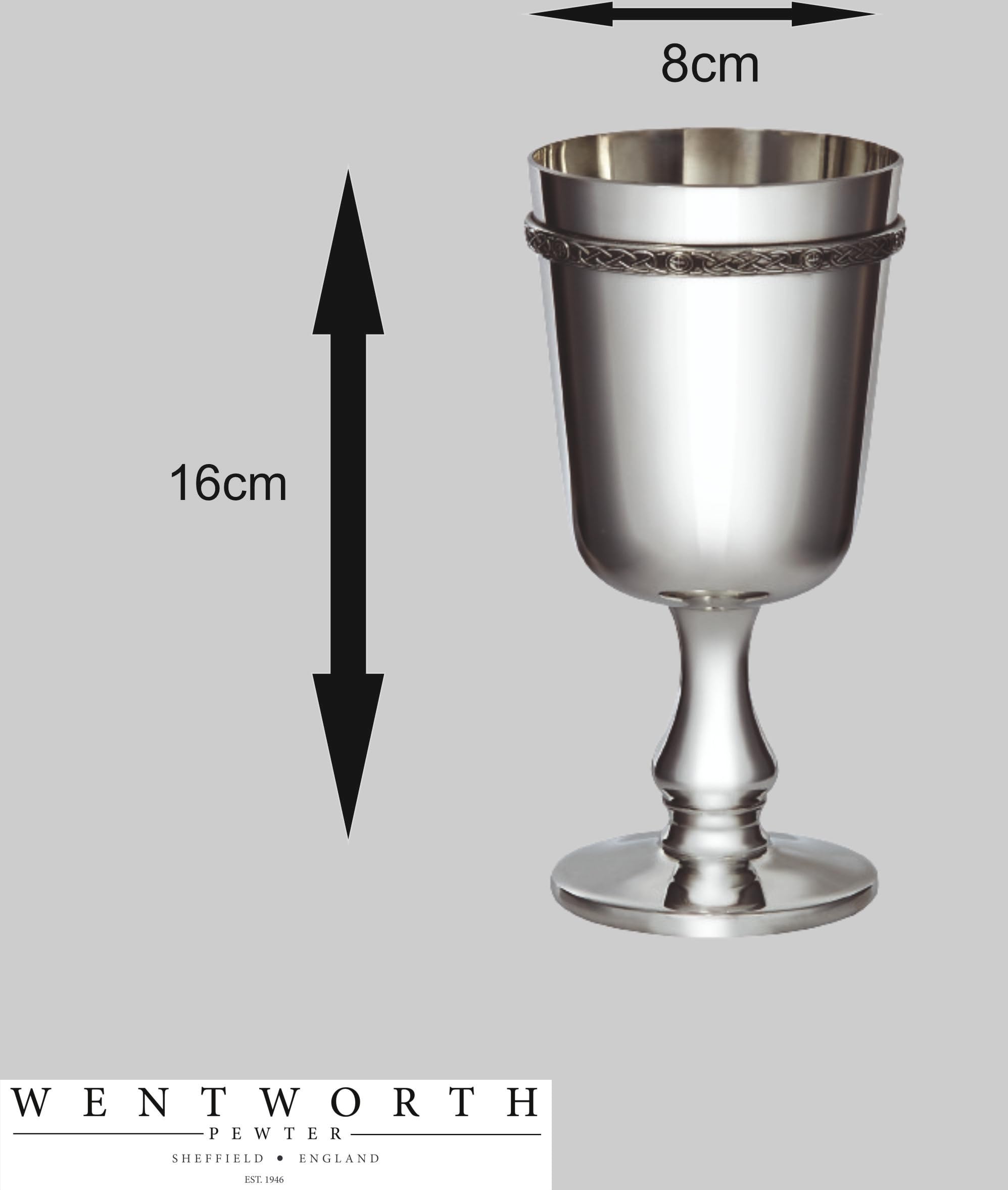 Wentworth Pewter - Celtic Band Pewter Goblet Free Engraving