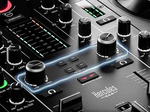 Miniatura 7 de Hercules DJControl Inpulse 500 MK2 | Paquete de controlador DJ de 2 canales con estuche, cable de distribución TRS a RCA y paño de pulido Austin