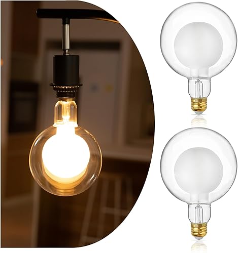 Miniatura 9 de ALAMPEVER Bombillas LED de globo grandes, LED decorativas regulables con 7 W equivalentes a bombillas de 40 W, blanco suave de 2700 K, base E26, 400