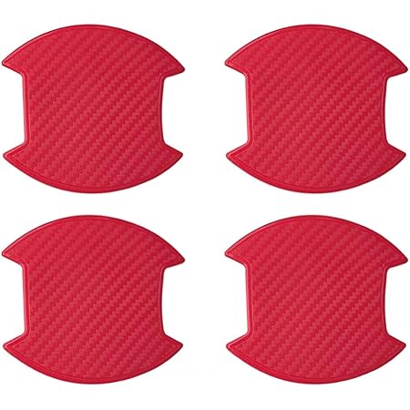 Amazon 車ドアハンドルプロテクター ドアノブ傷防止 保護 フィルム カーボン ドアハンドルプロテクションカバー ガード 引っかき傷 ドアノブ ガーニッシュ 4枚 あか 室外ドアハンドル 車 バイク