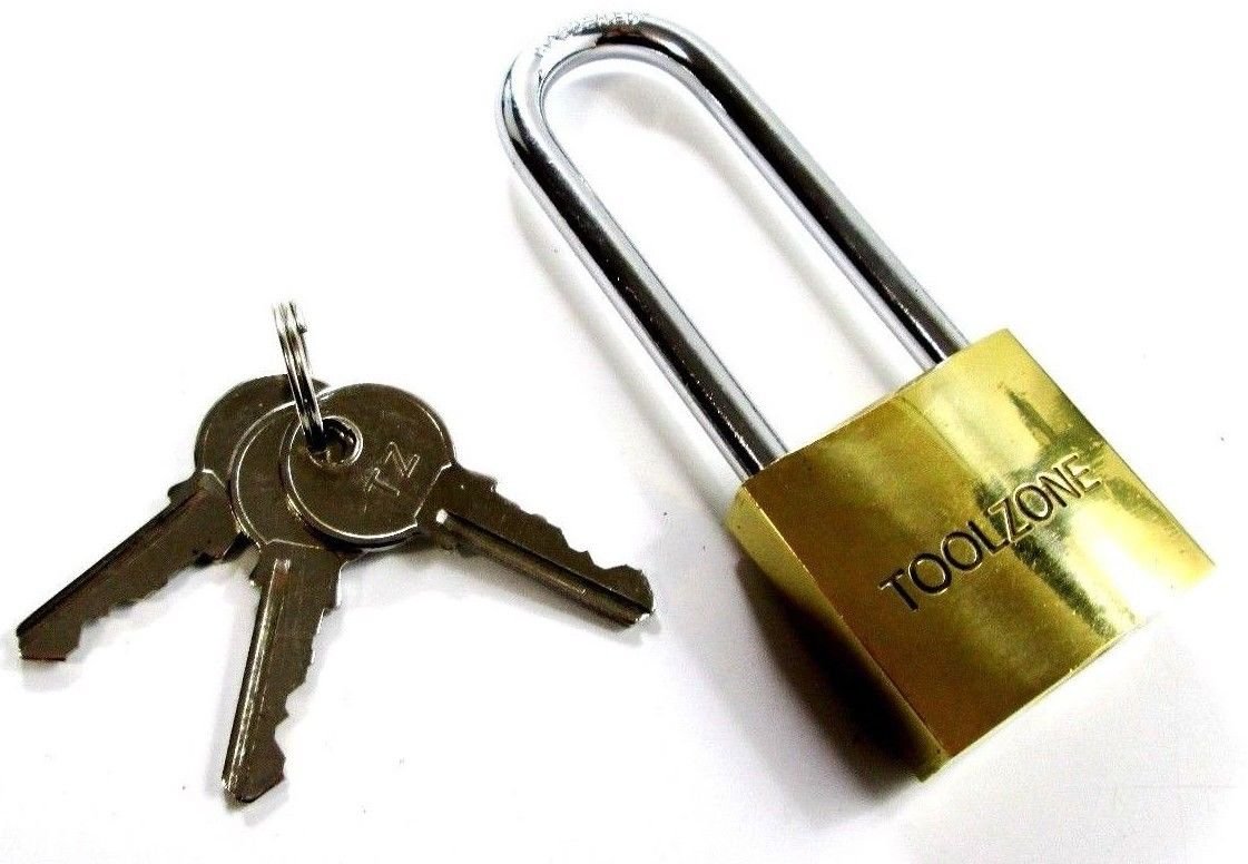 Toolzone 38 Mm Long Shackle Brass Padlock