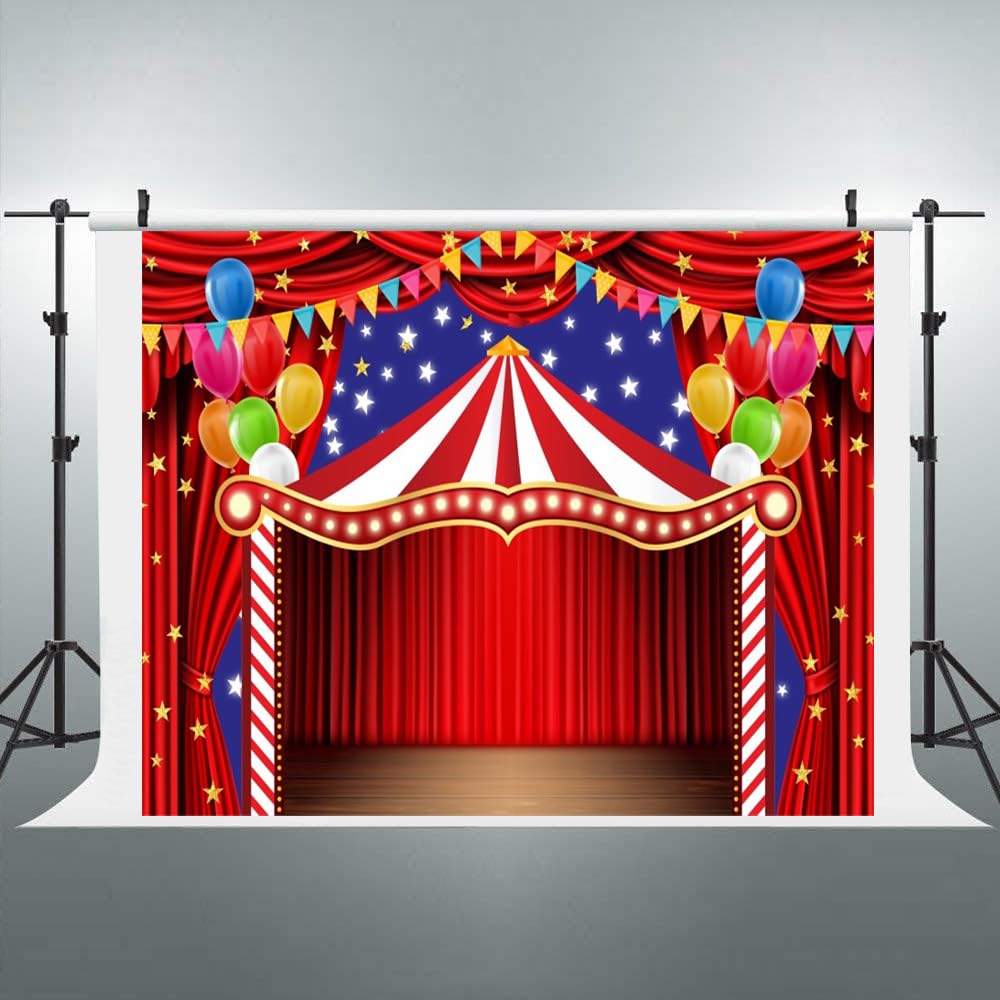 Circo Carnevale Sfondo 2,4 x 1,8 m Carnevale Tema Party Decorazioni Circus Tronco O Treat Decor Banner Neonato Baby Shower Compleanno Fotografia Sfondo Servizio Fotografico Photo Booth
