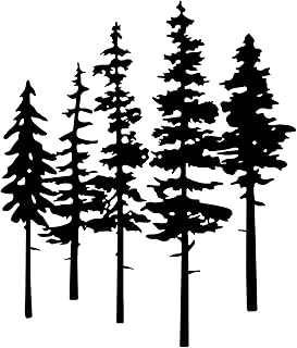 ESTART Metal Pine Tree Wall Art, Metal Tree Wall Decor, Nature Rustic Farmhouse Cabin Decor, Forest Wall Art for Home Living Room Bedroom Office Indoor and Outdoor Decoration (Black)