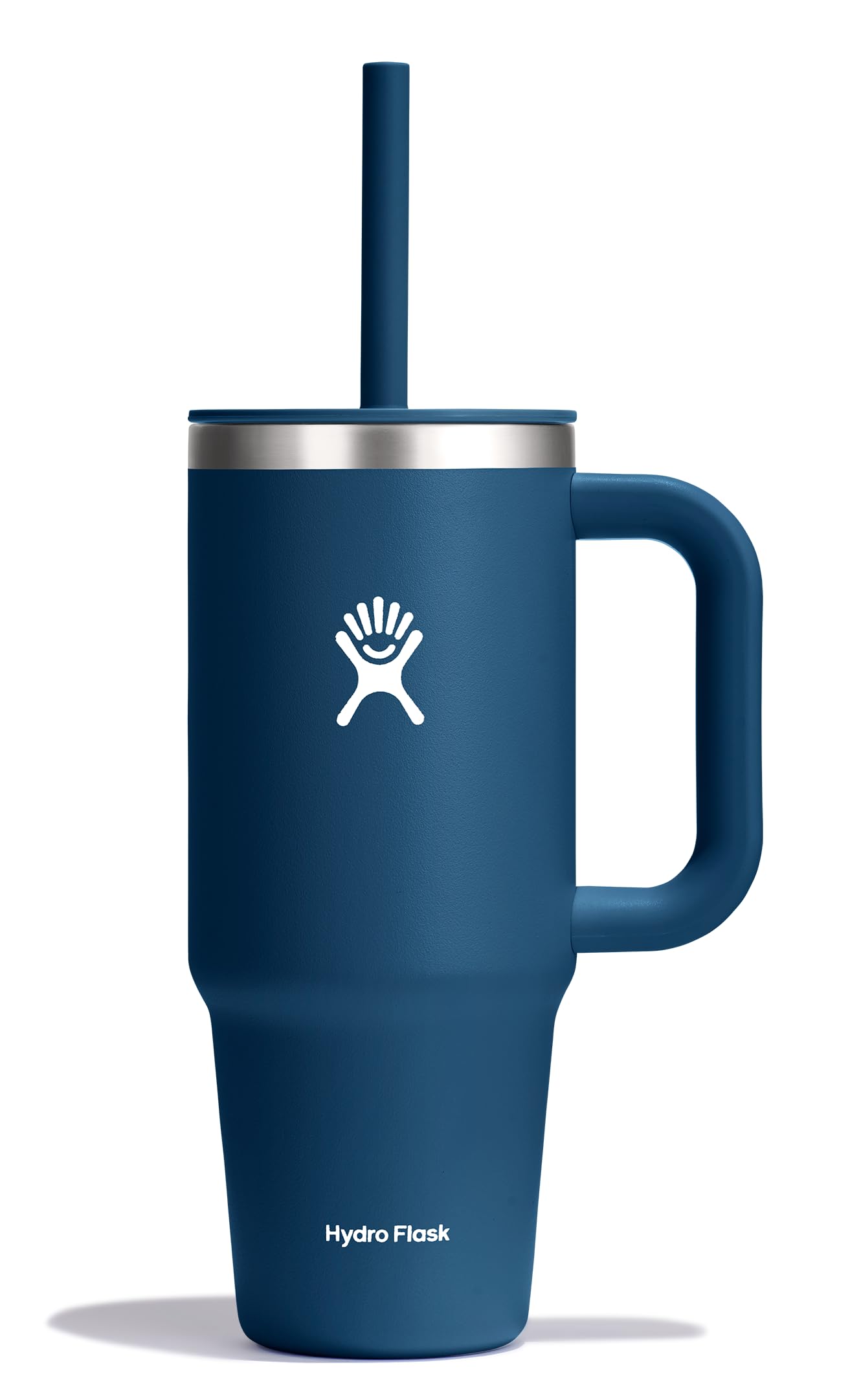Hydro Flask 24 Oz Travel Tumbler with Handle, Lid and Straw - Insulated Stainless Steel in 24 Oz Indigo Blue