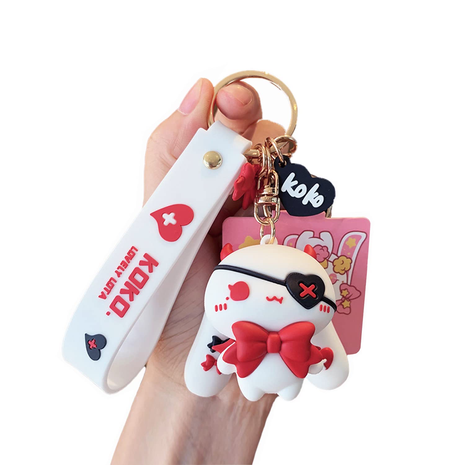 Lindo llavero de regalo – Llavero Kawaii Anime Star-Moon Rabbit & Demon Rabbit Llavero para mochila, colgante de bolsa